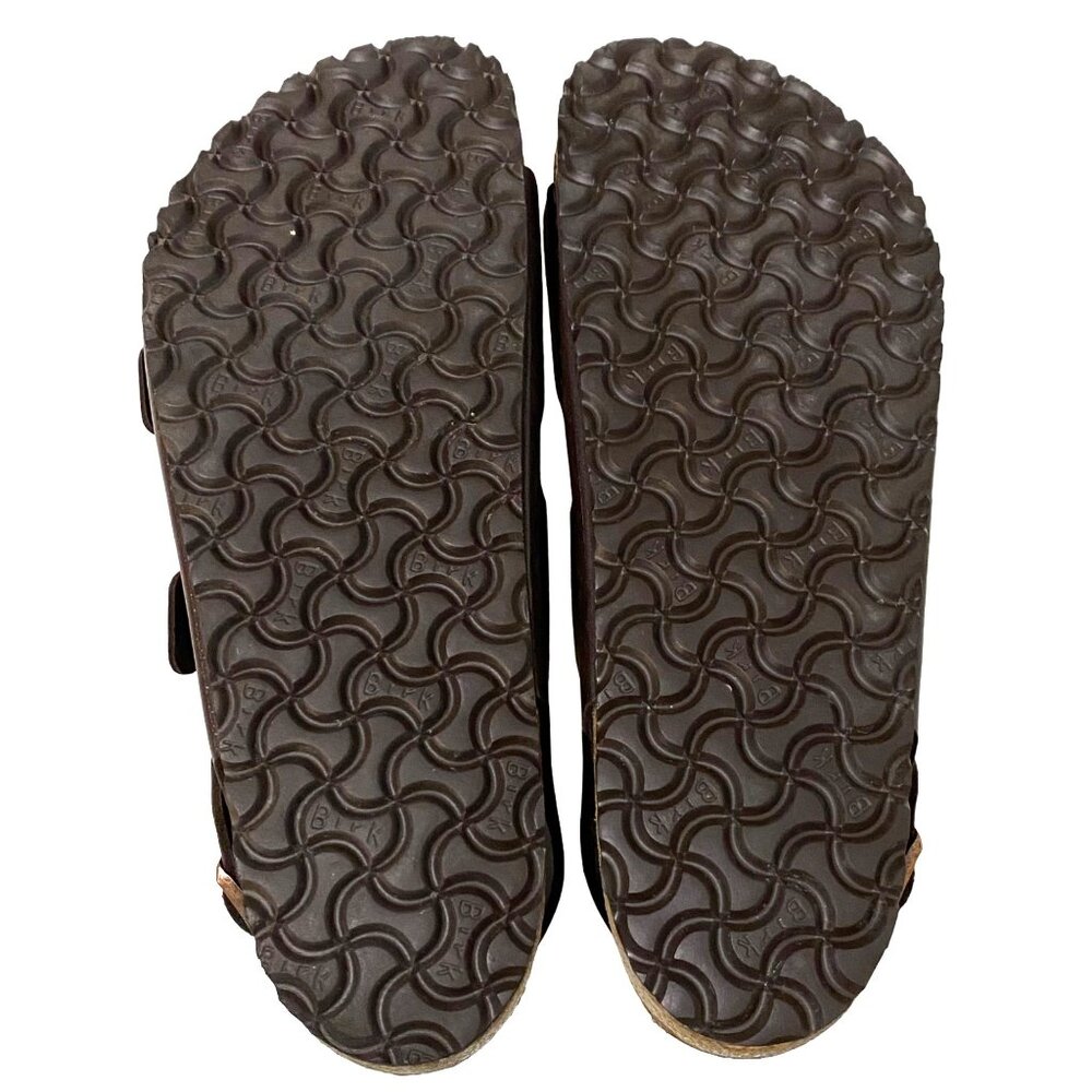 Birkenstock Black Two-Buckle Leather Sandals with Cork Footbed - Picture 7 of 8